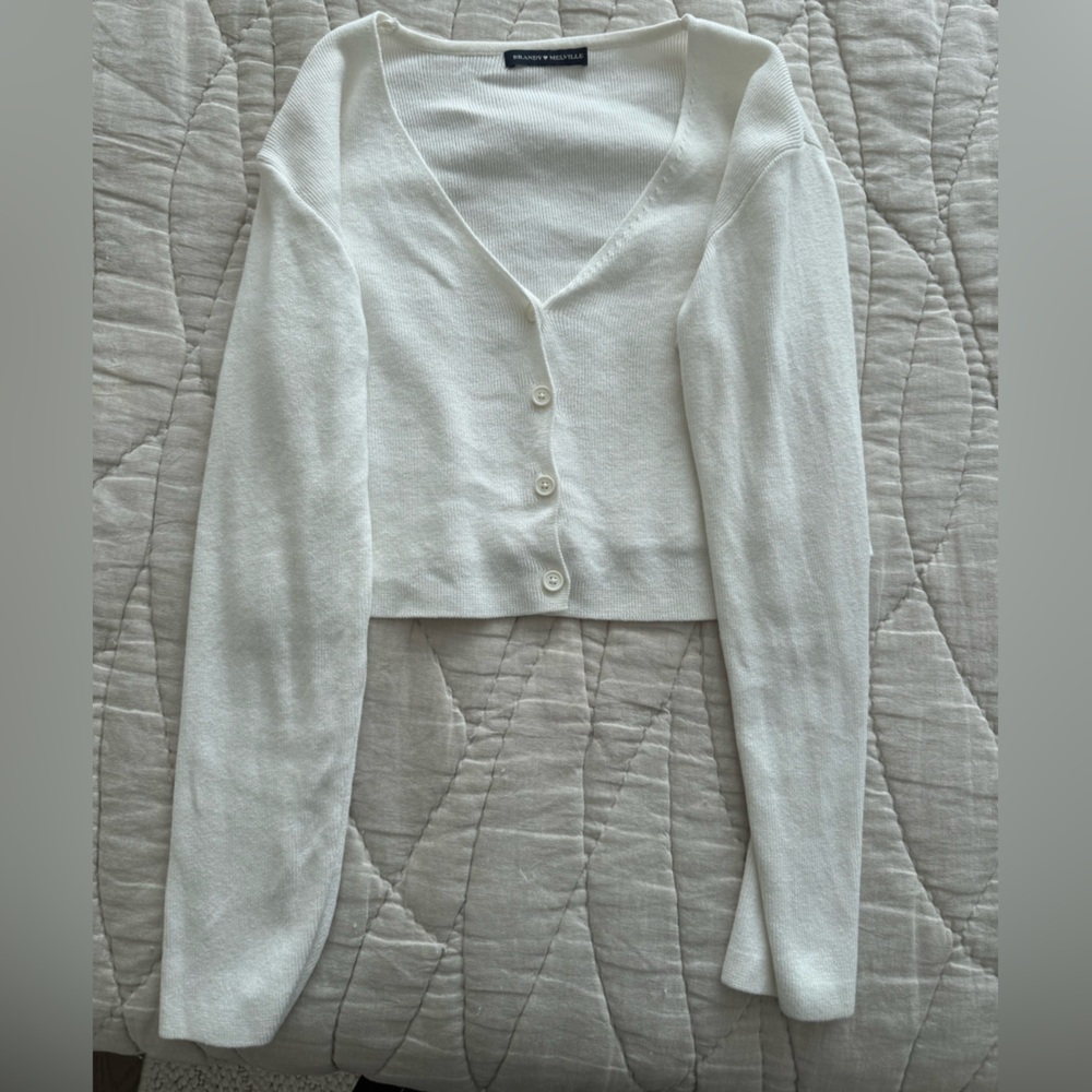 Brandy Melville White Knit Cardigan